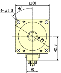 HC-PQ43,HC-PQ43B SERVOMOTOR(서보모터) 외형도