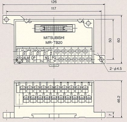 MR-C10A,MR-C20A,MR-C40A용 중계 단자대(MR-TB20)