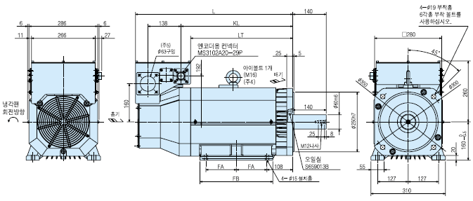 HA-LFS30K2 서보모터 외형도