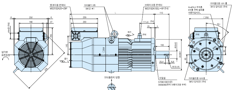 HA-LFS22K2 서보모터 외형도
