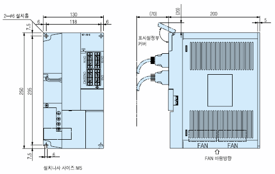 MR-J2S-500A 서보앰프 외형도