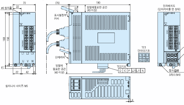 MR-J2S-70CP 서보앰프 외형도