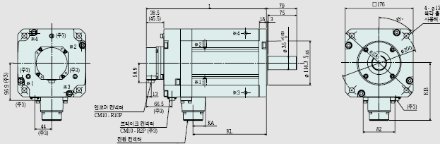 HF-SP702B SERVO MOTOR 외형도