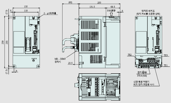 MR-J3-500A4 서보앰프 외형도