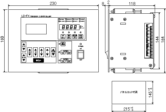 LD-FX 장력 제어장치 외형치수도